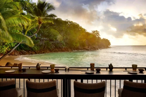 Tables vue mer, Azido Restaurant, Mango House Seychelles, LXR Hotels & Resorts, Seychelles