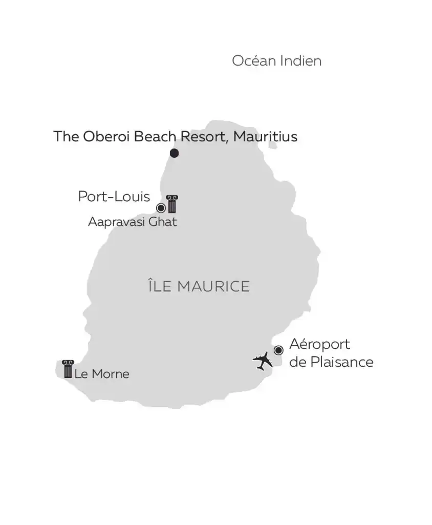 Carte The Oberoi Beach Resort Mauritius