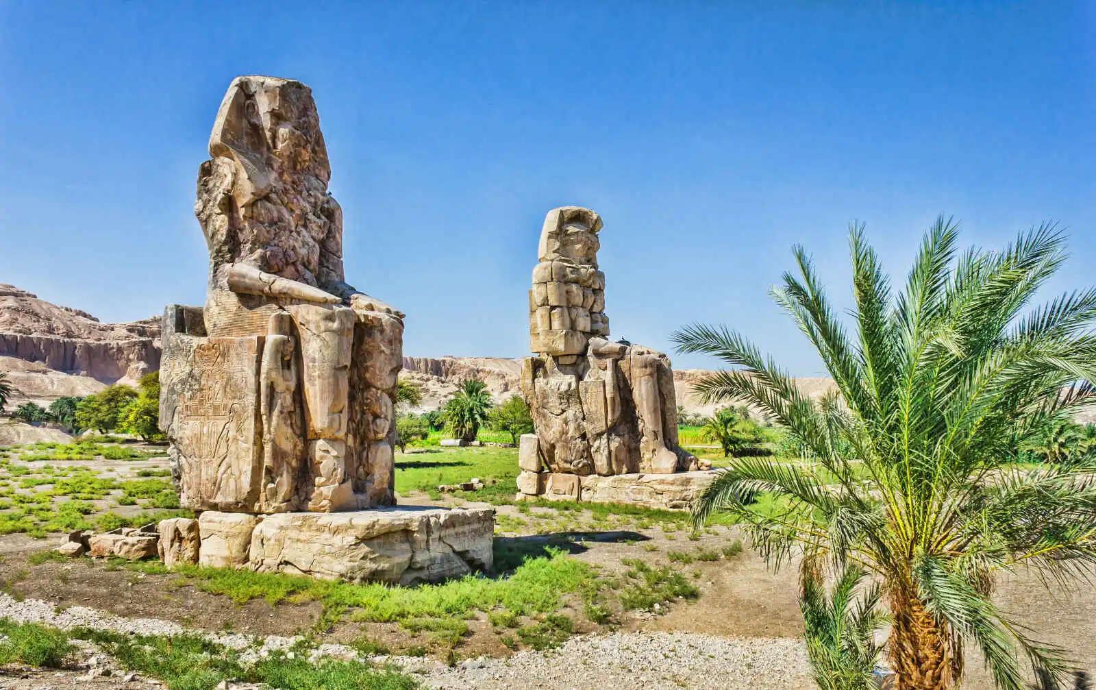 Colosses de Memnon, Nécropole thébaine, région de Louxor, Egypte