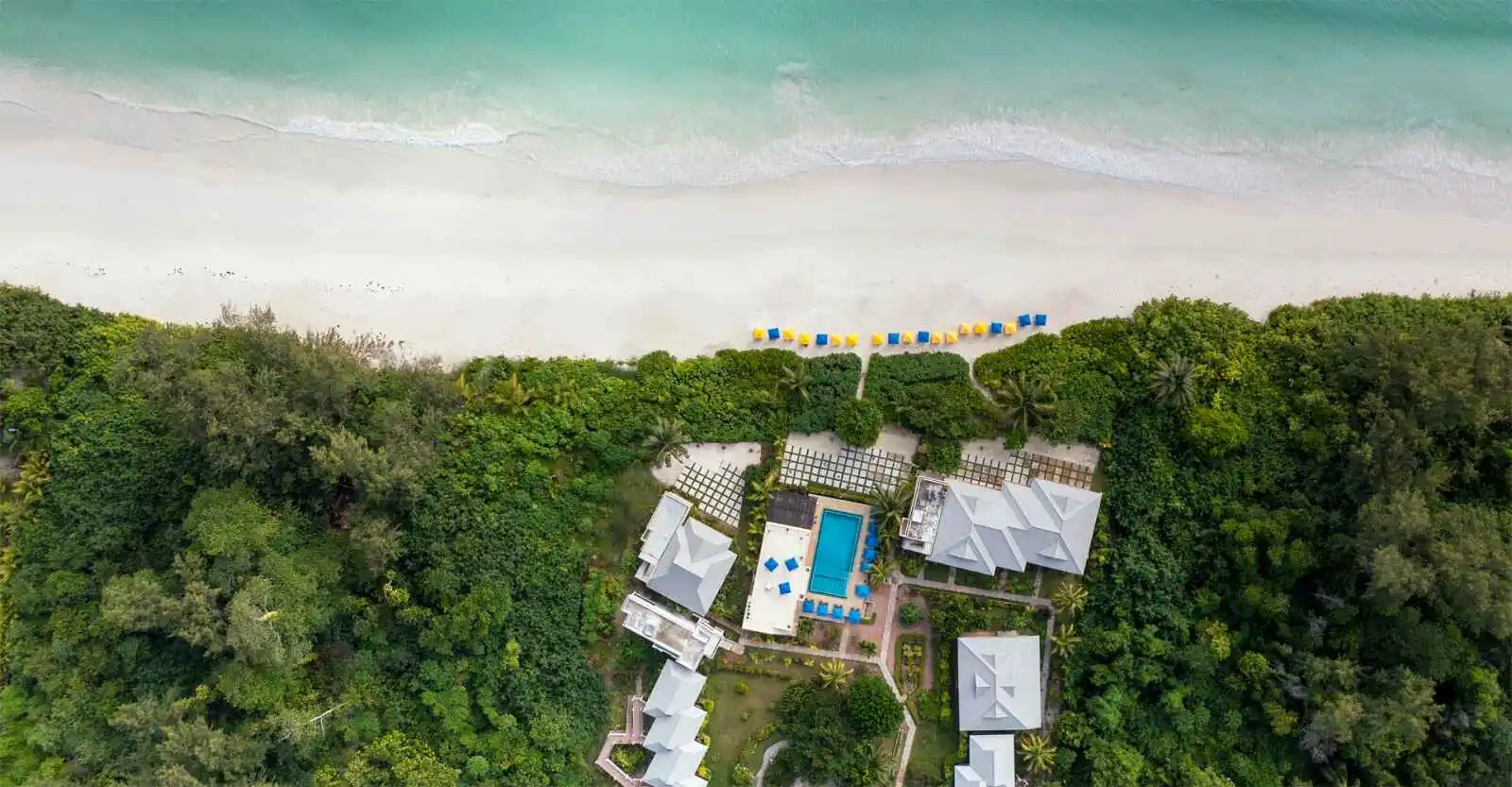 Vue aérienne de l'hôtel, Acajou Beach Resort