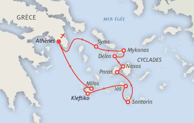 Carte Yachting dans les Cyclades