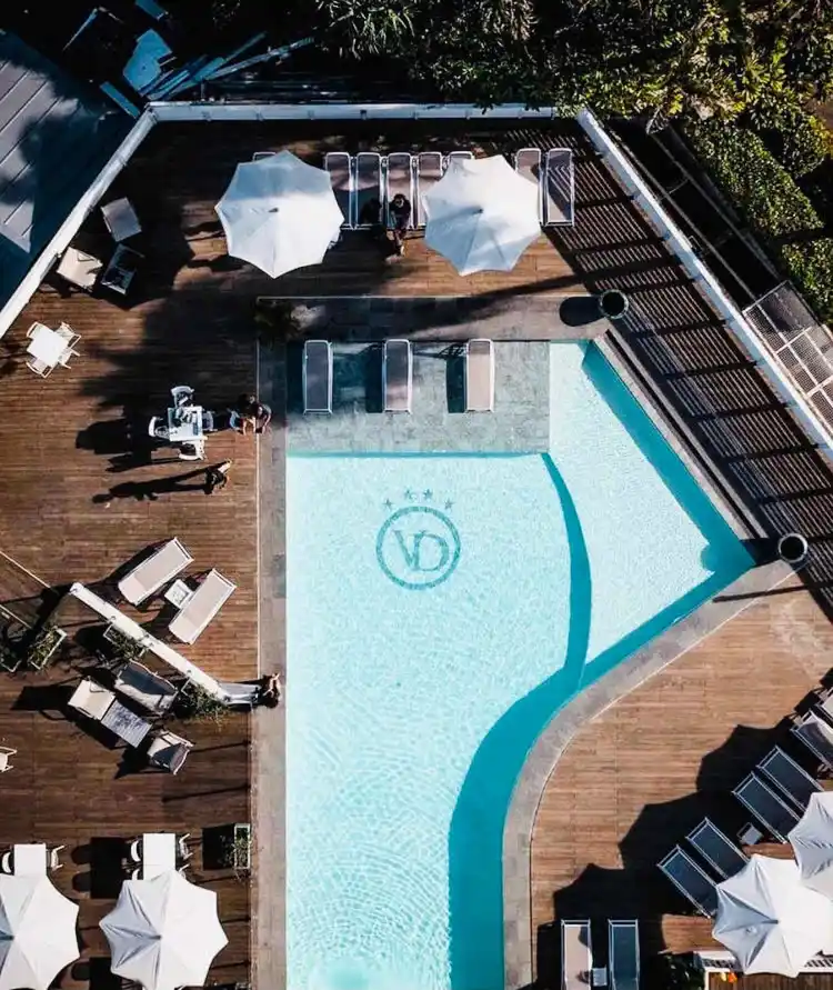 Vue aérienne de la piscine, Villa Delisle Hôtel & Spa, Saint-Pierre, La Réunion
